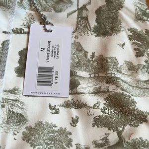 Weworewhat V-shape leggings vintage toile sage NWT
